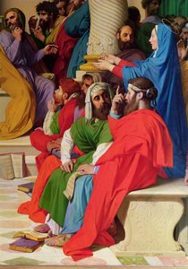 Jesus Among the Doctors, detail of the doctors and the Virgin Mary, 1862 